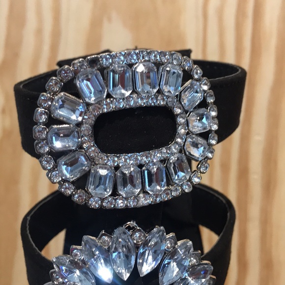 Black Jeweled Sandals - Picture 6 of 6